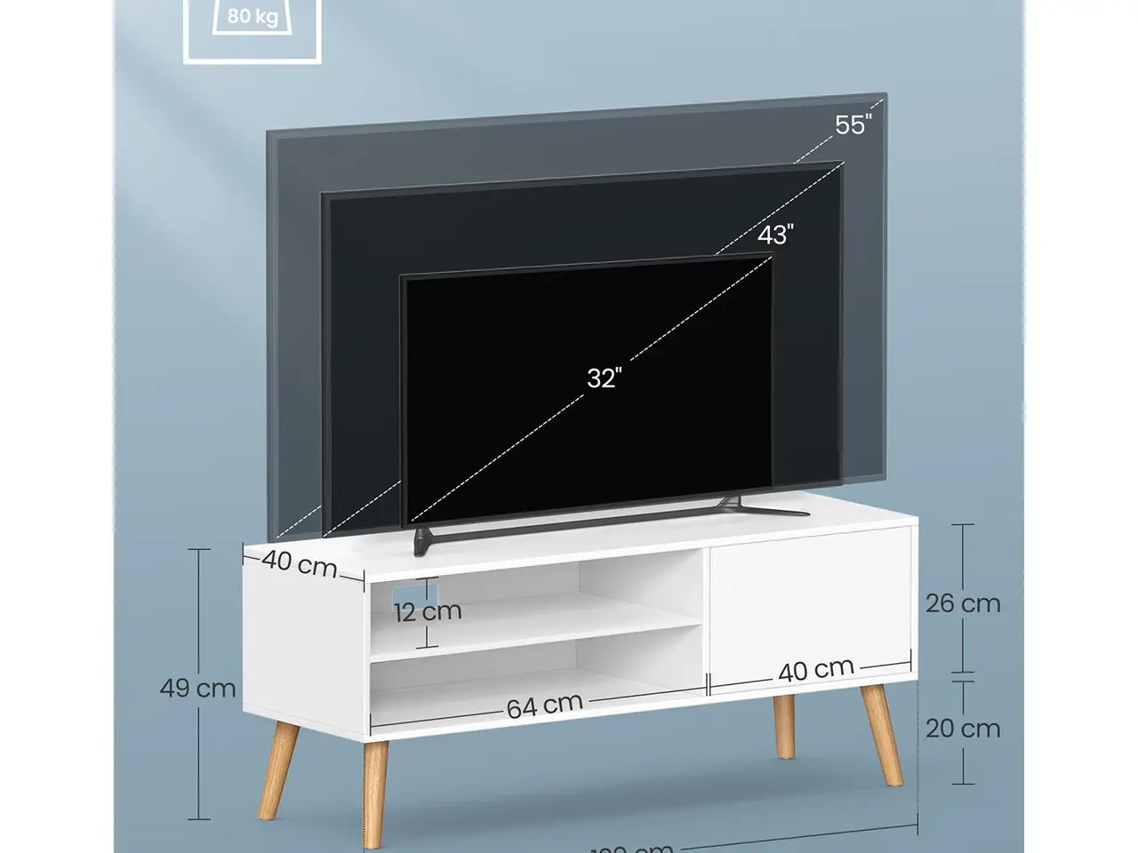 Billede 5 - TV-bord 120 cm hvid LTV120T46