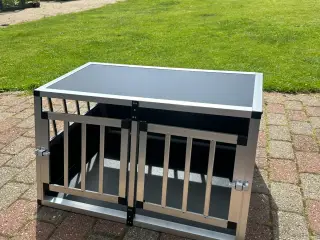 Hundebur i aluminium – 89,5 x 69 x 50 cm for store