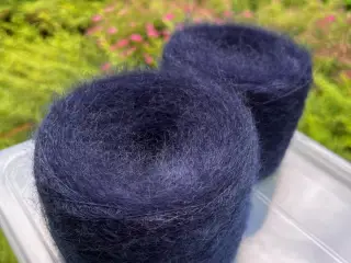 Italiensk garn, Mohair / Silke - Marineblå - 218 g