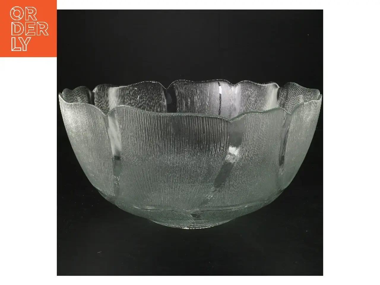 Billede 1 - Glas skål med tekstur (str. Ø 31 cm)