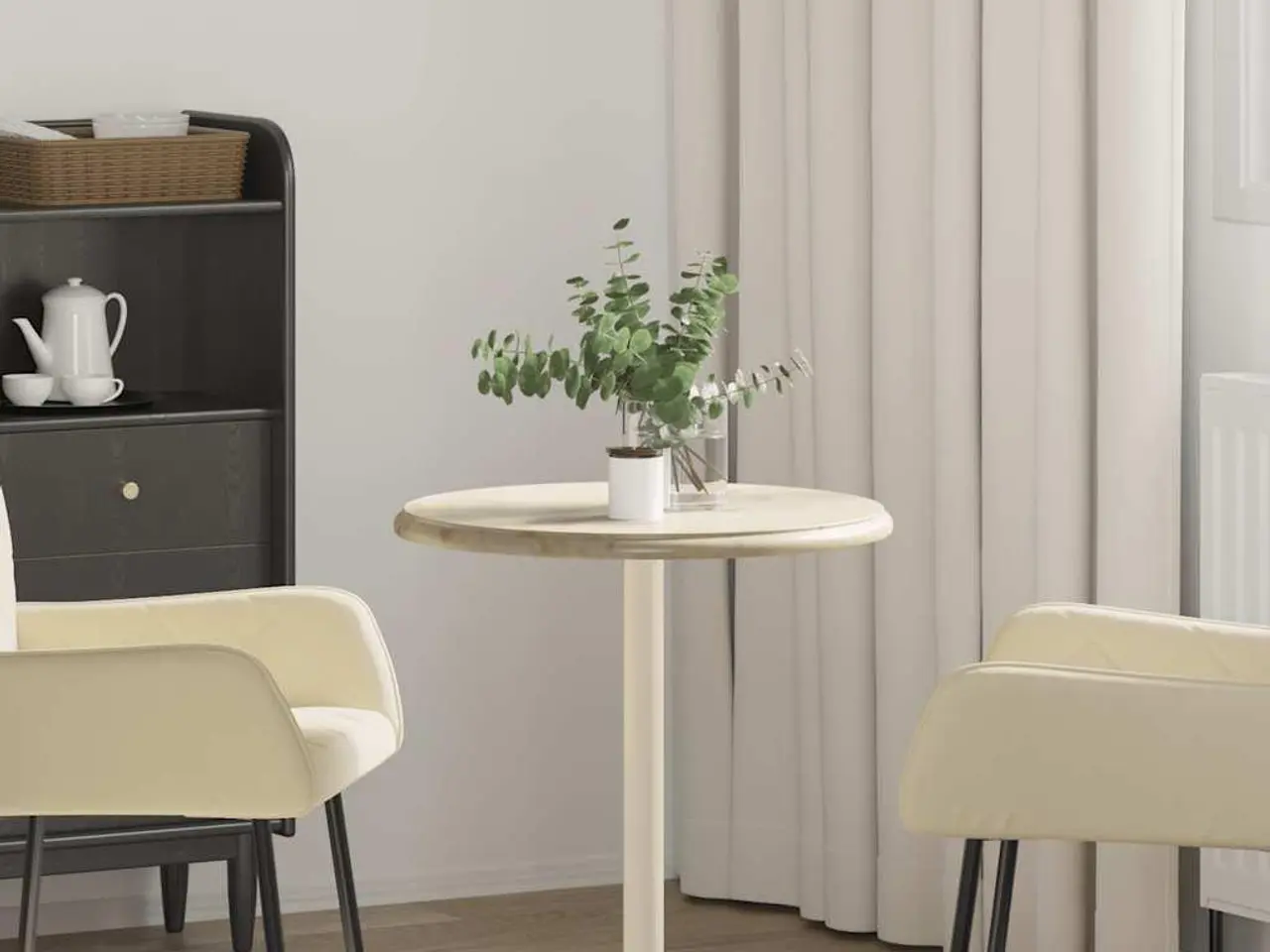 Billede 1 - Rund bordplade Ø50 x 2,5 cm - marmor, cremefarvet