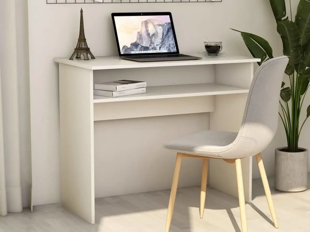 Billede 1 - Skrivebord 90x50x74 cm konstrueret træ hvid