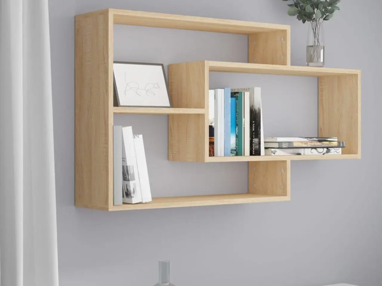 Billede 1 - Væghylder 104x20x58,5 cm konstrueret træ sonoma-eg