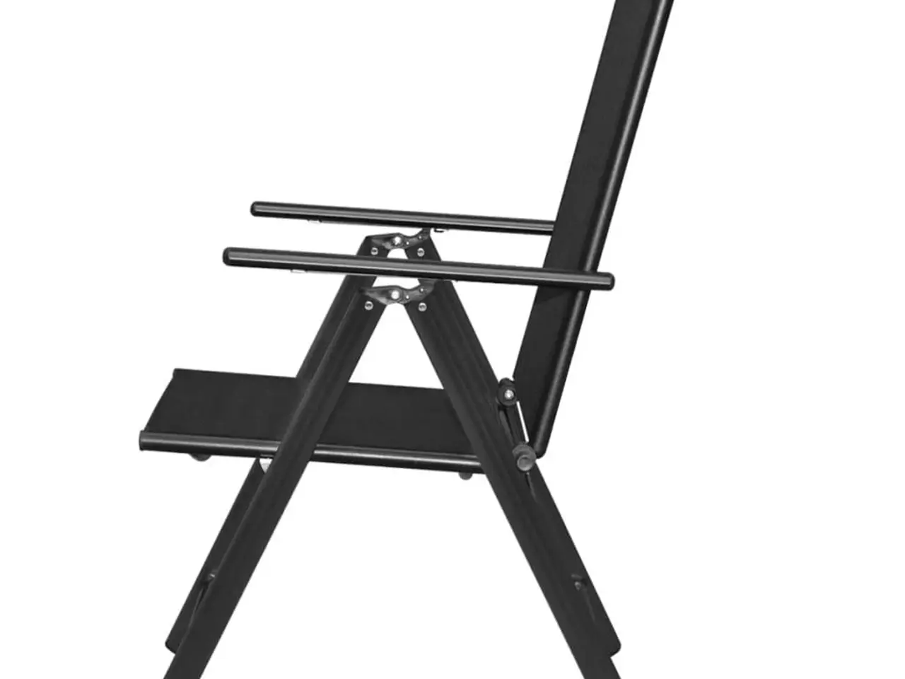 Billede 4 - Foldbare havestole - 4 stk. i aluminium og textilene, sort