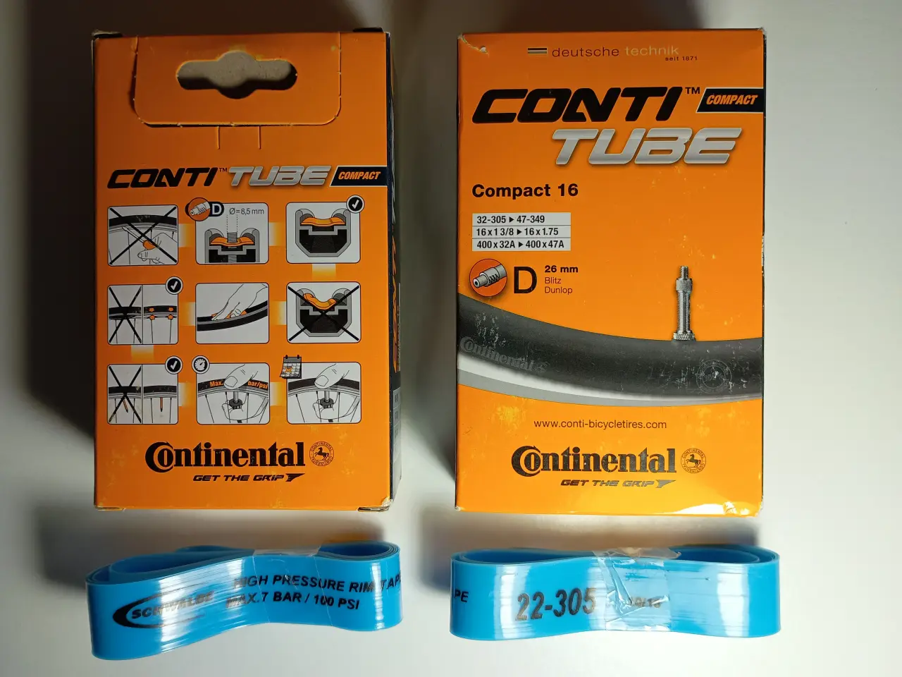 Billede 1 - Continental cykelslanger til 16" hjul, 2 stk.
