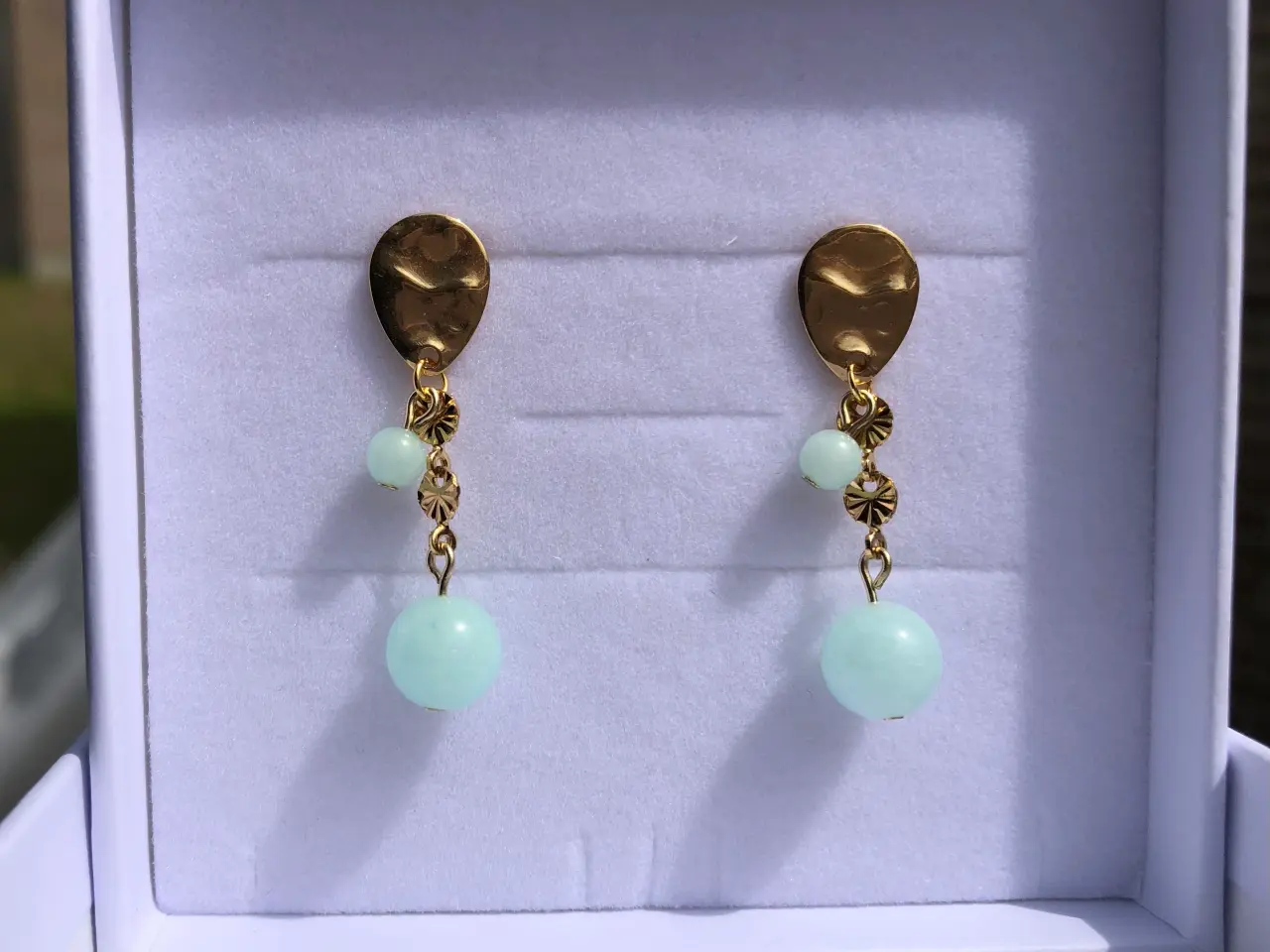 Billede 4 - 🏝️Friske sommer Ørestikker “Guld&Mint”