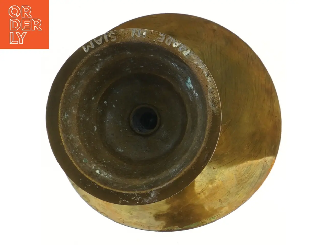 Billede 3 - Messing lysestage med drypbakke 42 cm (str. 42 cm)