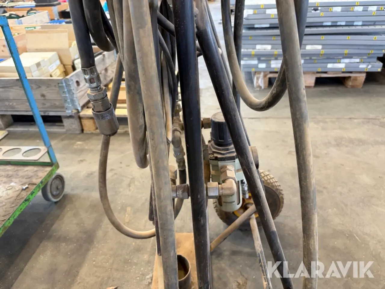 Billede 9 - Mobil trykluft-/servicevogn med slanger, regulator og manometer