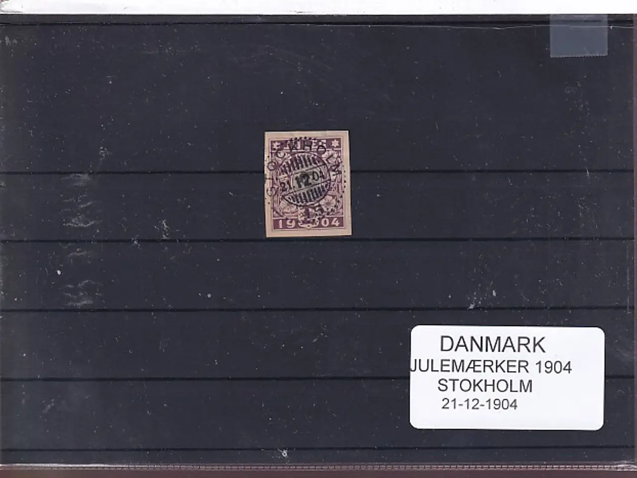 Billede 1 - Danmark -  Julemærket 1904 - Stemplet Stokholm 21 - 12 - 1904