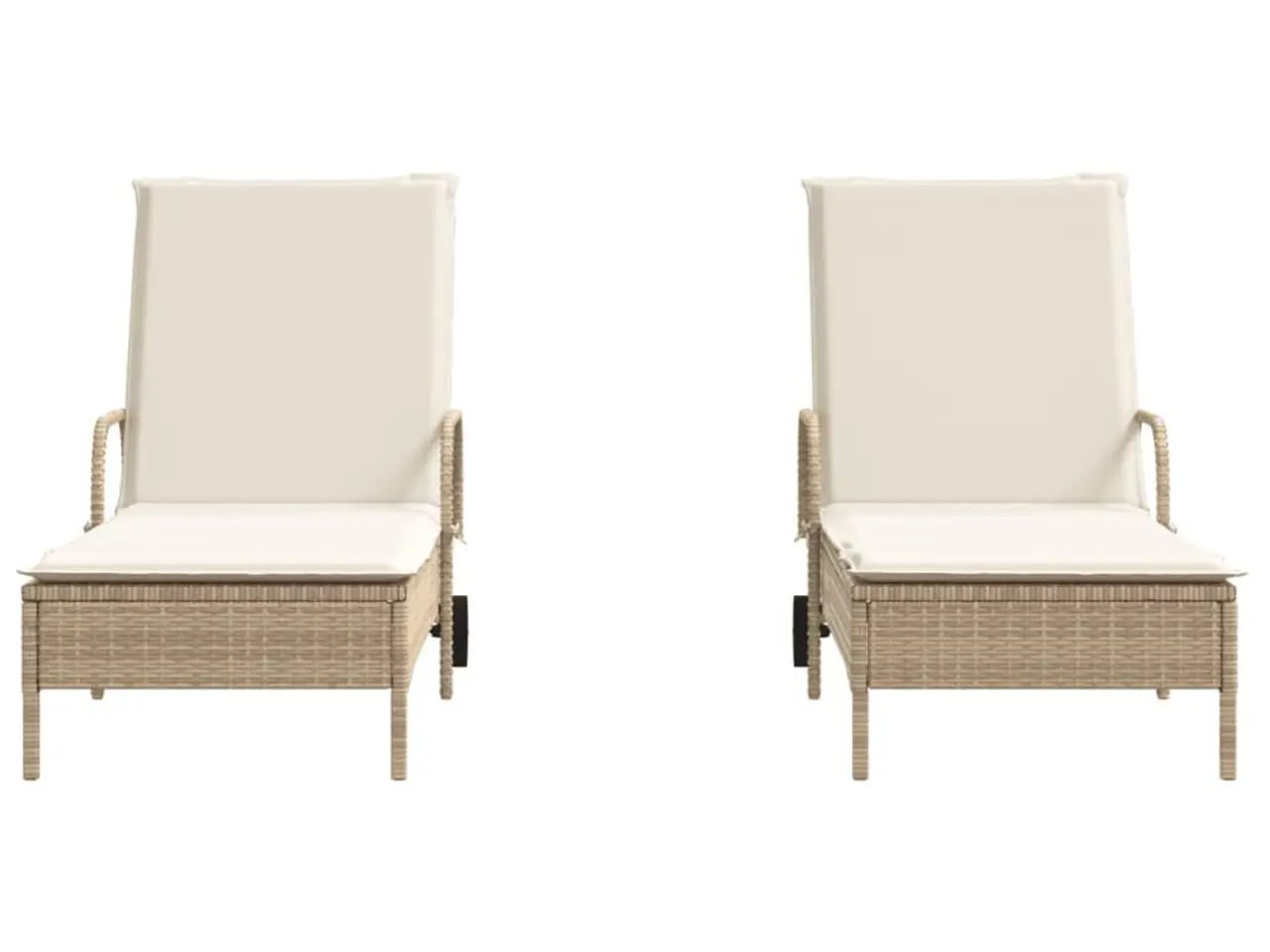 Billede 4 - Liggestole 2 stk. med hynder polyrattan beige