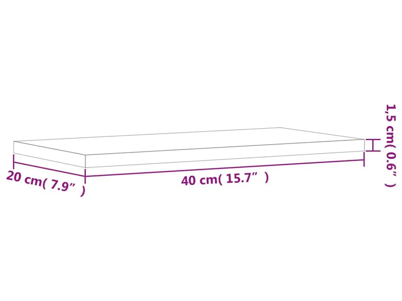 Billede 9 - Væghylder 4 stk. 40 x 20 cm - røget egetræ
