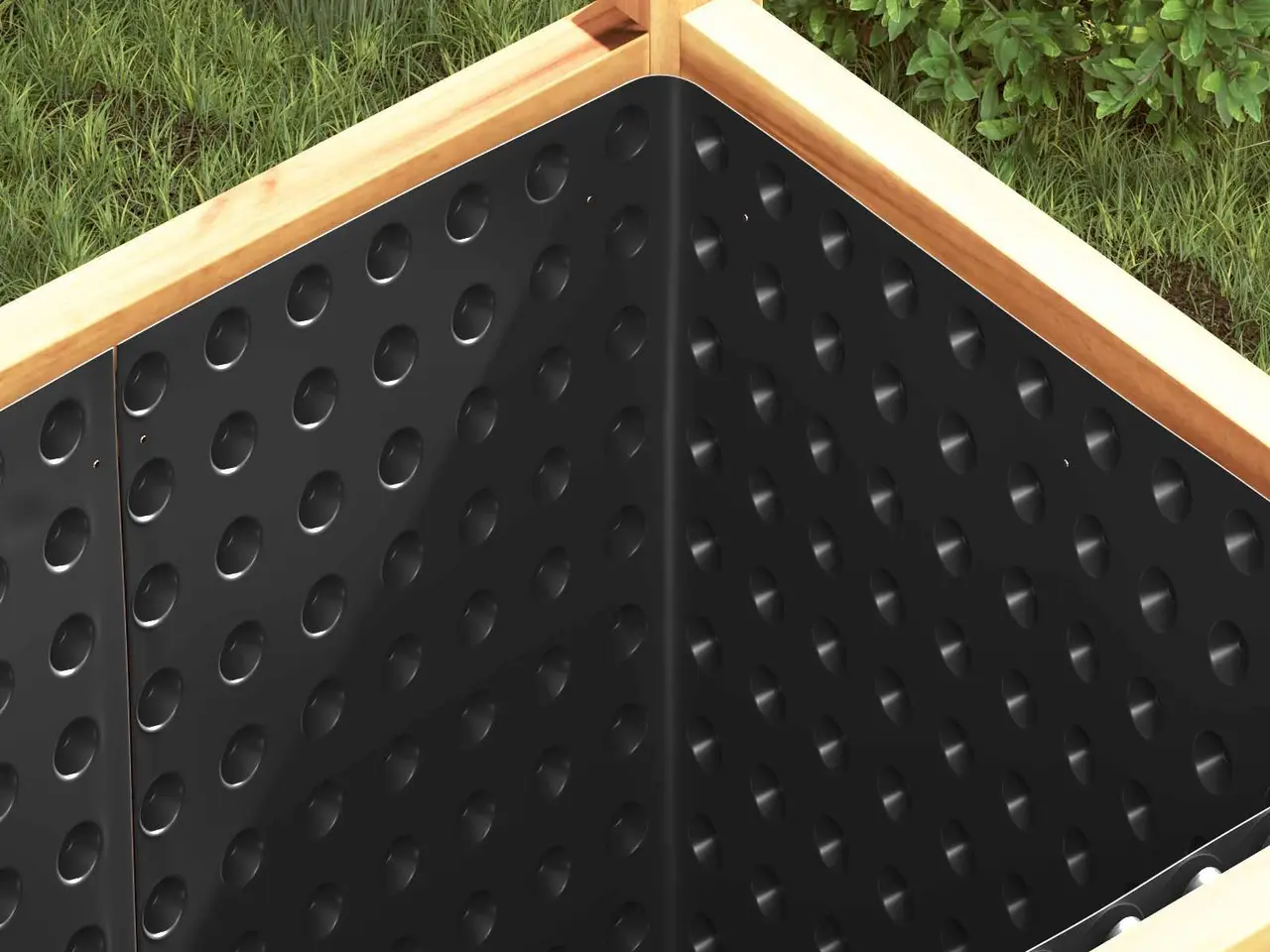 Billede 1 - Dimpled drænplade i HDPE - sort 0,5 × 10 m