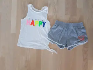 Top og shorts str 146/152