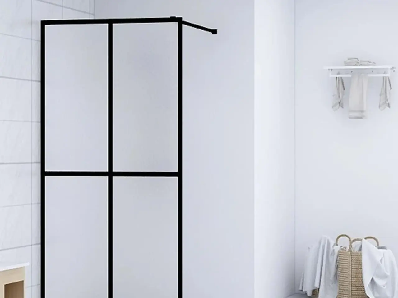 Billede 1 - Bruseafskærmning 90x195 cm hærdet glas matteret