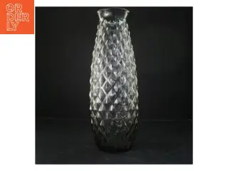 Glasvase med diamantmønster (str. 43x10 cm)