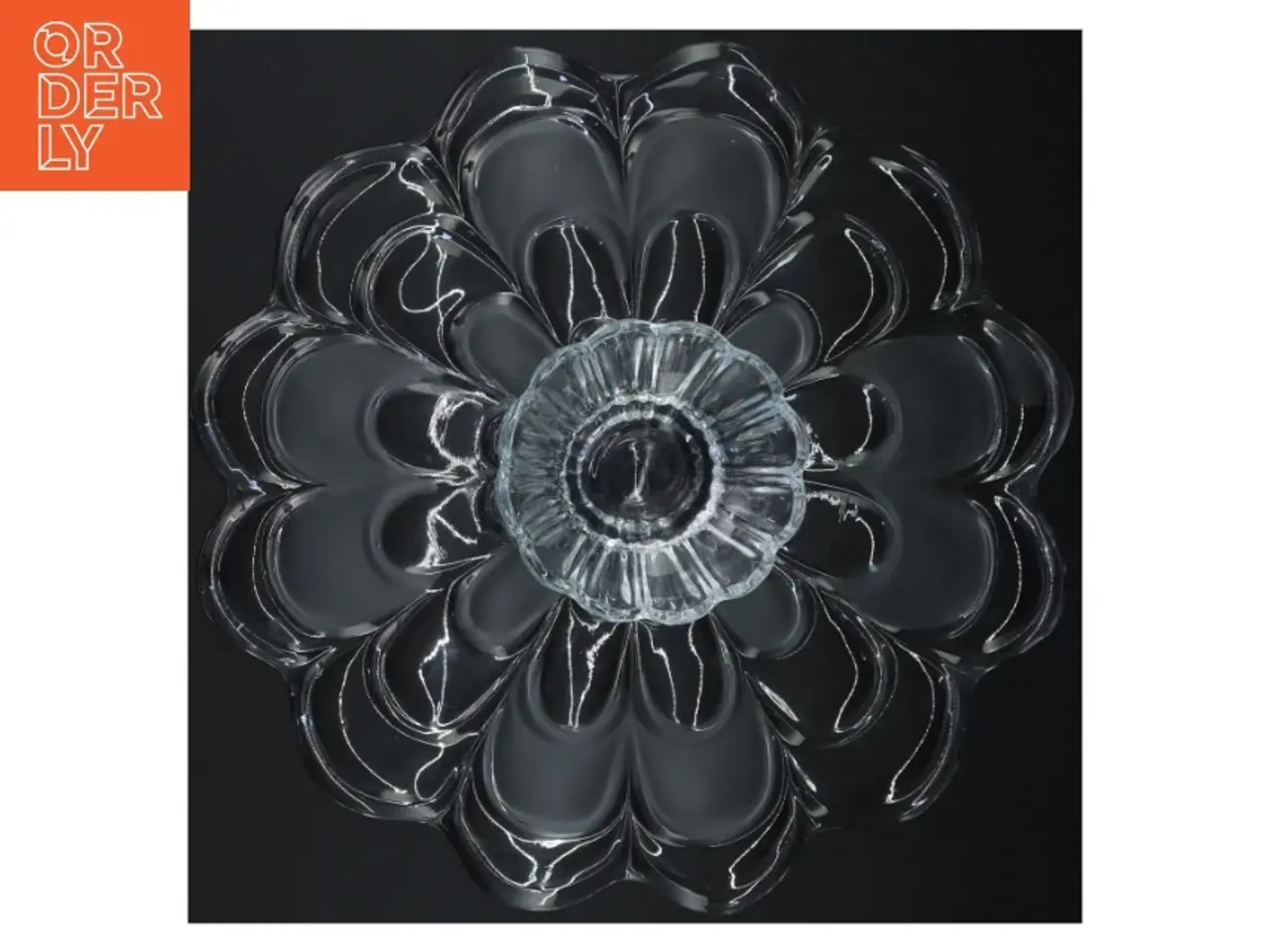 Billede 4 - Glas fad med blomsterdesign (str. 33 x 6 cm)