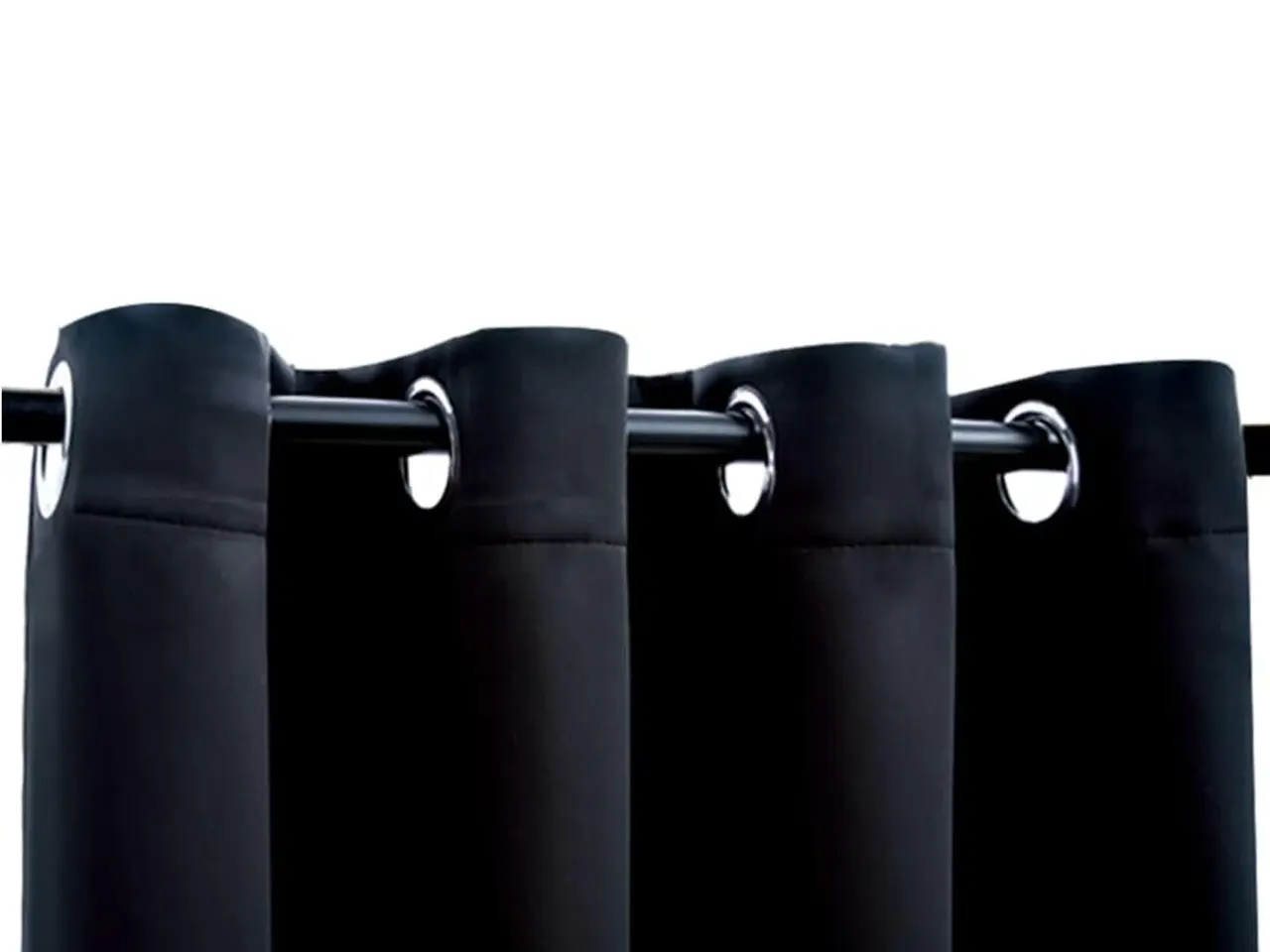 Billede 4 - Mørklægningsgardiner 2 stk. med metalringe 140 x 175 cm sort