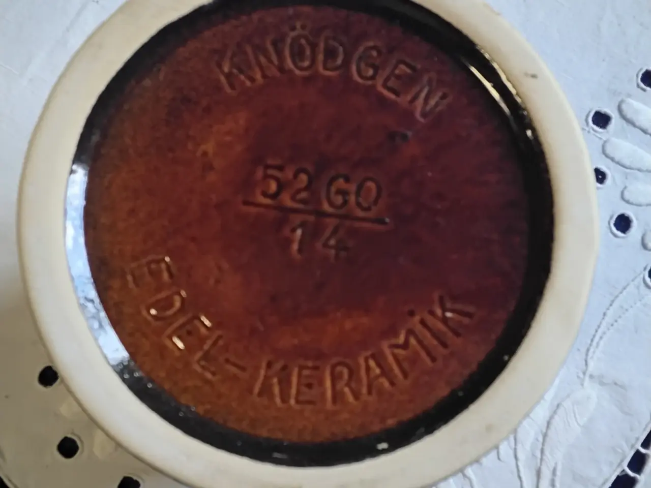 Billede 2 - Brun Knödgen West Germany urtepotte (grøn solgt)