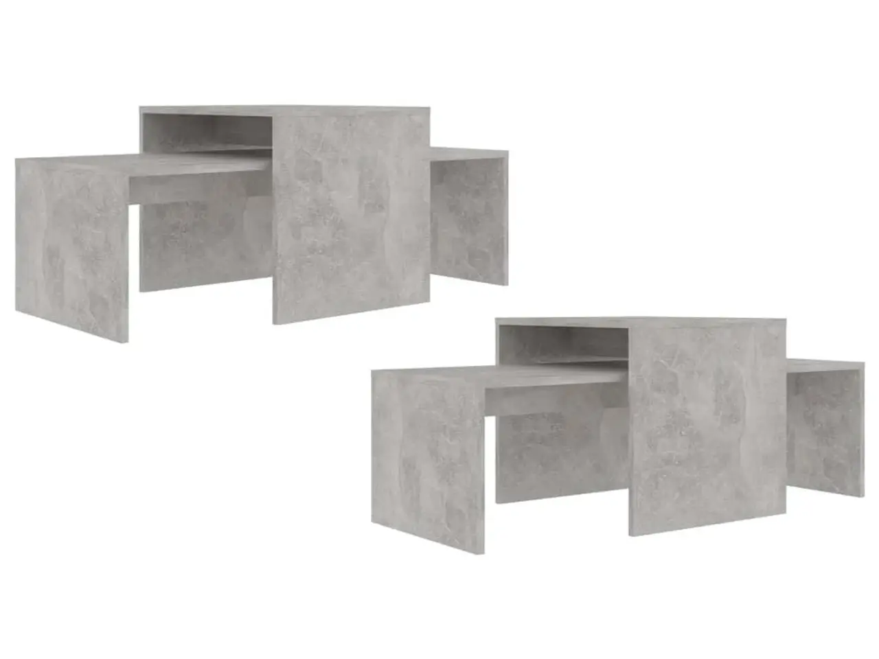 Billede 5 - Sofabordssæt i konstrueret træ - 100 × 48 × 40 cm, betongrå