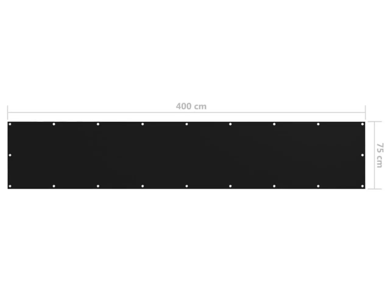 Billede 5 - Altanafskærmning 75 × 400 cm i oxfordstof - sort