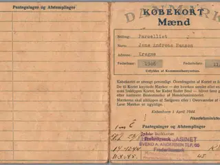 Købekort - Mænd med Påtegninger - 2 Verdenskrig