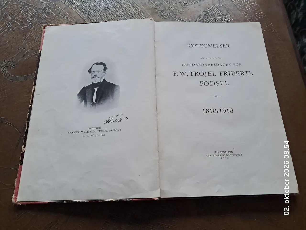 Billede 1 - KØBES: FRANTZ TROJEL FRIBERT's FØDSEL. 1810-1910
