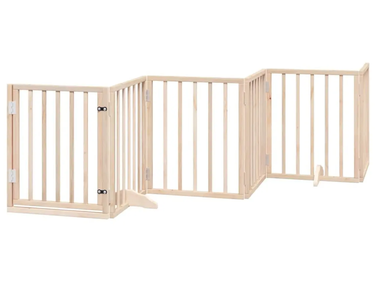 Billede 2 - Foldbart hundegitter med dør - 6 paneler, 300 cm poppeltræ