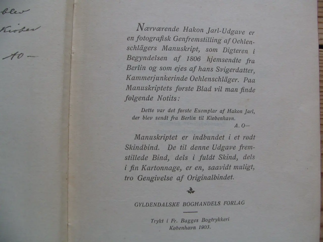Billede 3 - Adam Oehlenschläger. Hakon Jarl, et sørgespil