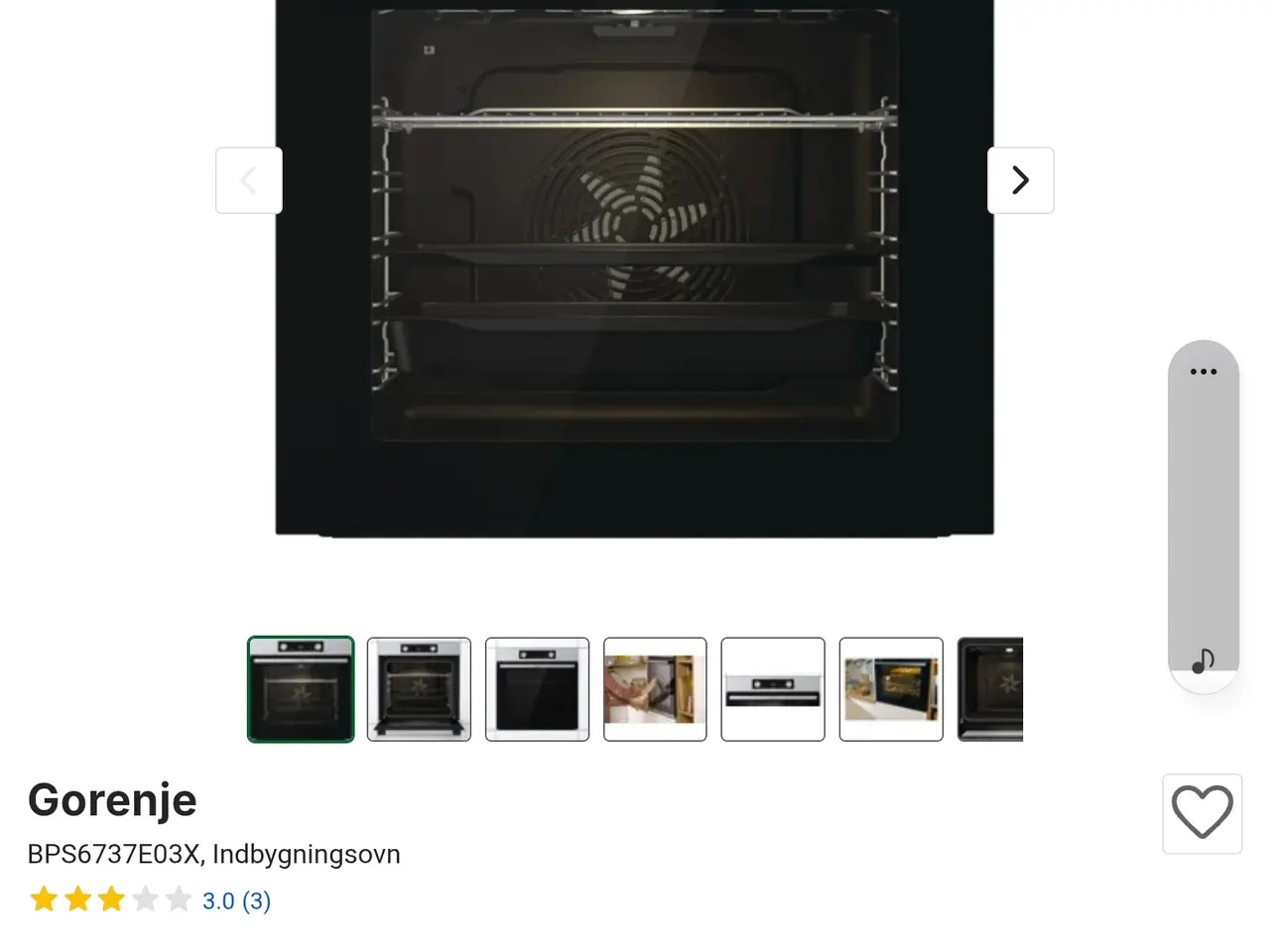 Billede 1 - Ny Gorenje indbygningsovn
