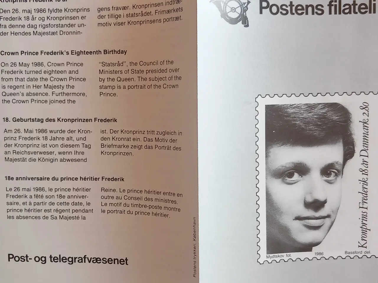 Billede 2 - Kronprins Frederik atten år FDC