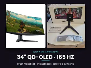Alienware AW3423DWF 34" QD-OLED 165 Hz – med kasse