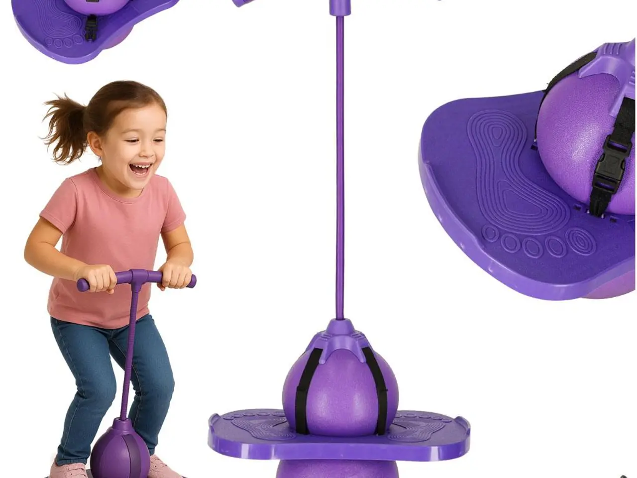 Billede 1 - Pogo hoppebold med balancebræt til børn - lilla