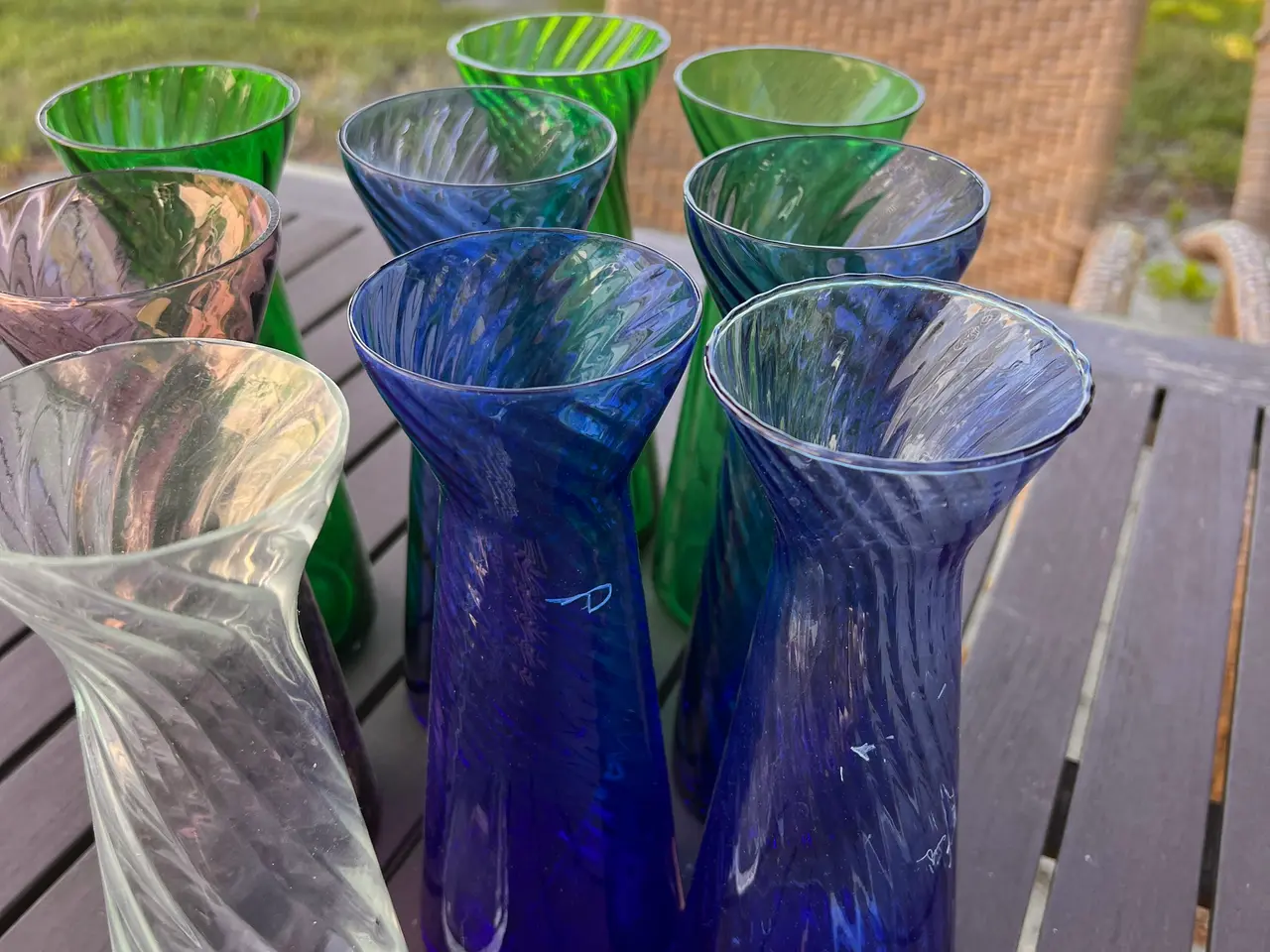 Billede 7 - Gamle hyacintglas i flotte farver – 9 stk. samlet 