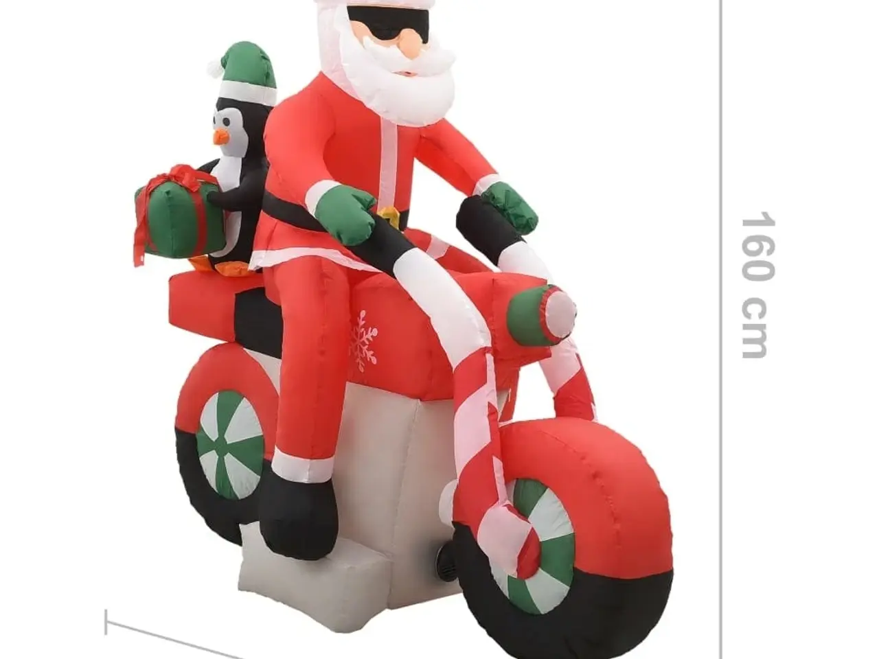 Billede 9 - Oppustelig julemand på motorcykel med LED, IP44 - 160 cm