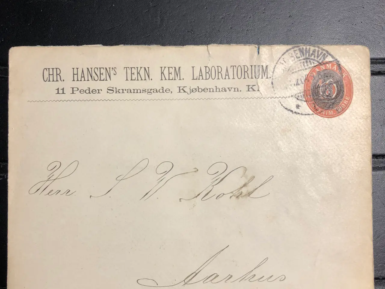 Billede 1 - Gammel kuvert med særfrimærke