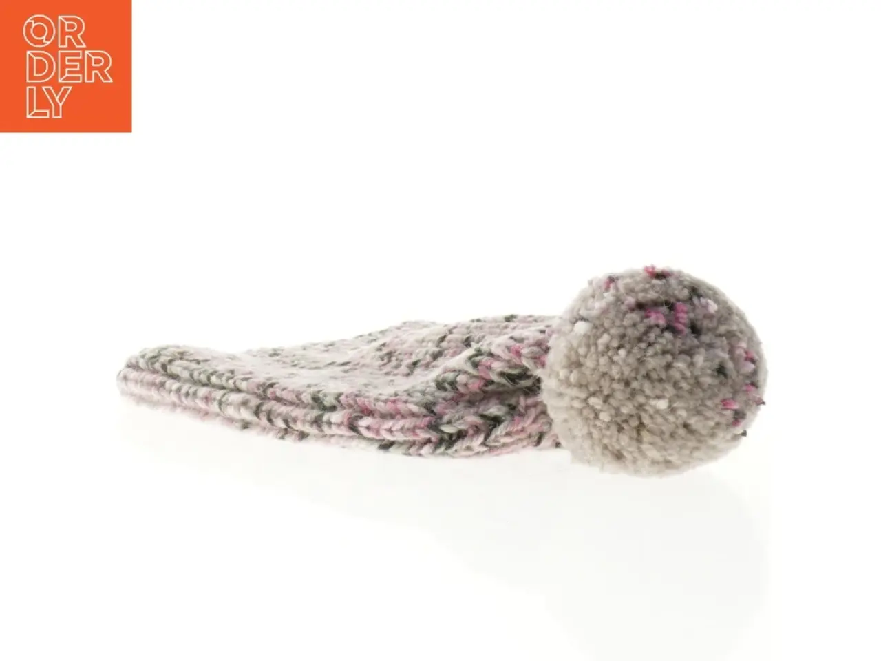 Billede 2 - Strikket hue med pompon (str. 27 x 18 cm)
