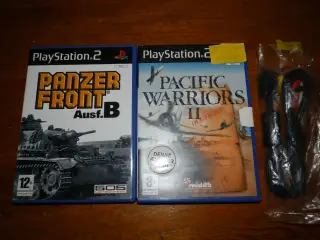 To WW2 krigspil + org. kabel til PS2