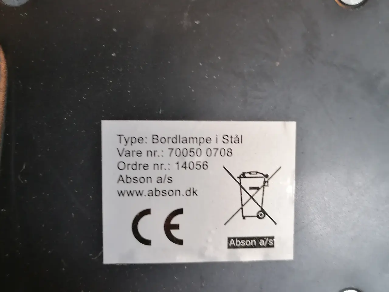Billede 4 - Flot Abson Stål Bordlampe