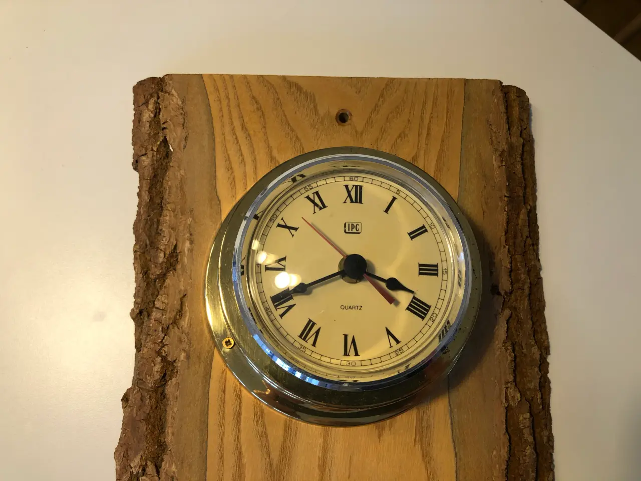 Billede 2 - Skibsur og barometer i messing på planke