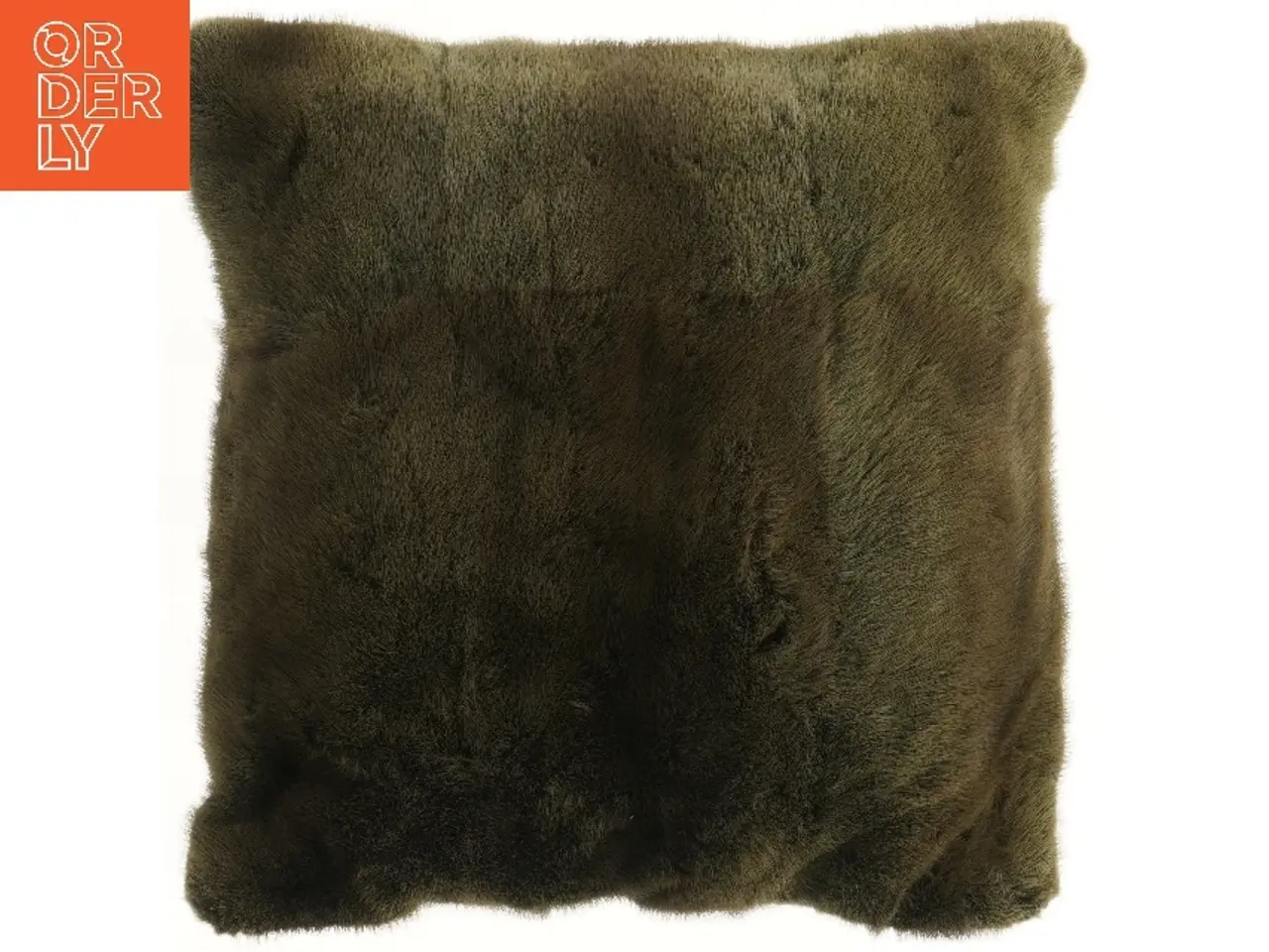 Billede 1 - Firkantet pelspude med skindbagside (str. 45x48 cm)