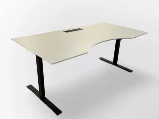 Dencon Hæve/sænkebord – Grå med Sort Stel 180x90 cm
