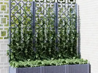 Plantekasse med espalier 120x40x121,5 cm PP blågrå