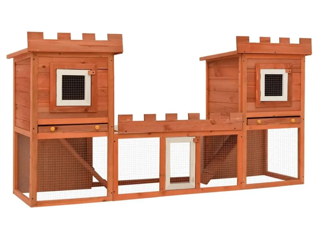 Billede 1 - Udendørs kaninbur med 2 huse - 192 x 50 x 101 cm