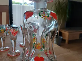 Klukflaske m. 6 glas - Holmegård