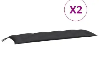 Hynde til havebænk i oxfordstof - 150 × (50+50) × 7 cm, sort