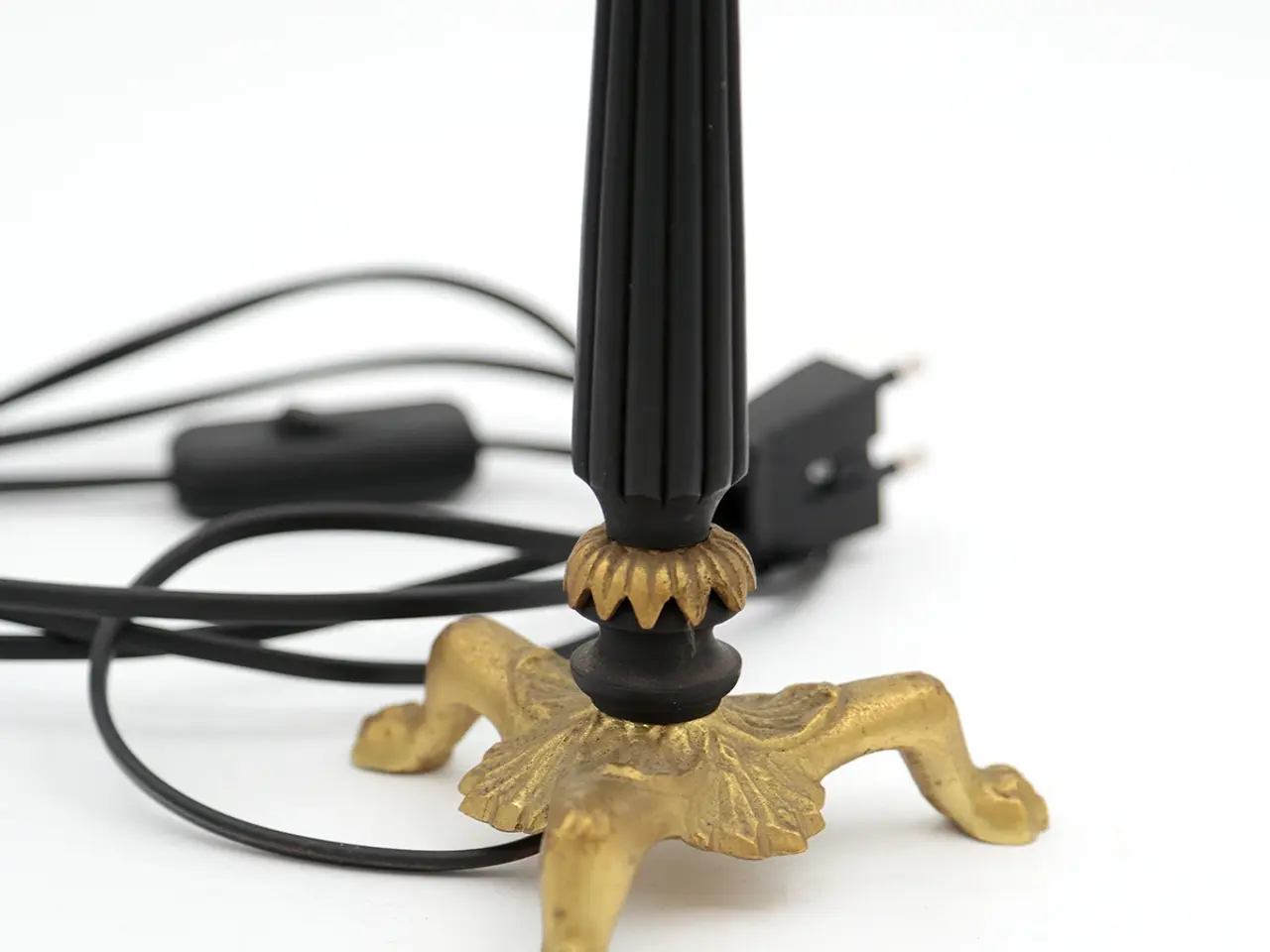 Billede 7 - Sort bordlampe m. guld treben, ca. 1940–60