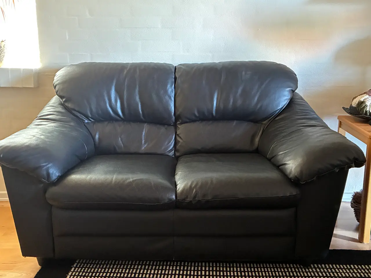 Billede 1 - 2 og 3 personers lædersofa