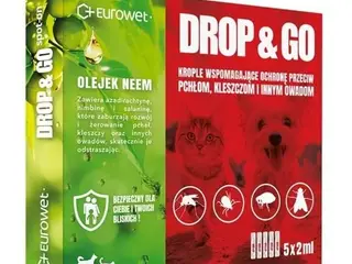 EUROWET Drop & Go Spot-on - dråber mod lopper og flåter til hund og kat - 5 × 2 ml