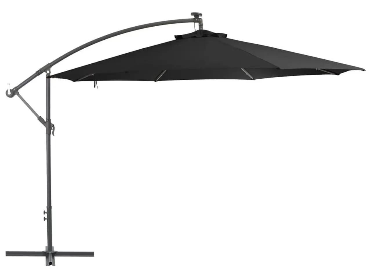 Billede 3 - Hængeparasol med LED-lys 350 cm sort
