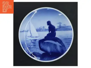 Porcelænstallerken med Lille Havfrue motiv fra Royal Copenhagen (str. Ø 20,5 cm)